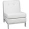 Wall Street White Faux Leather Button-Tufted Armless Chair