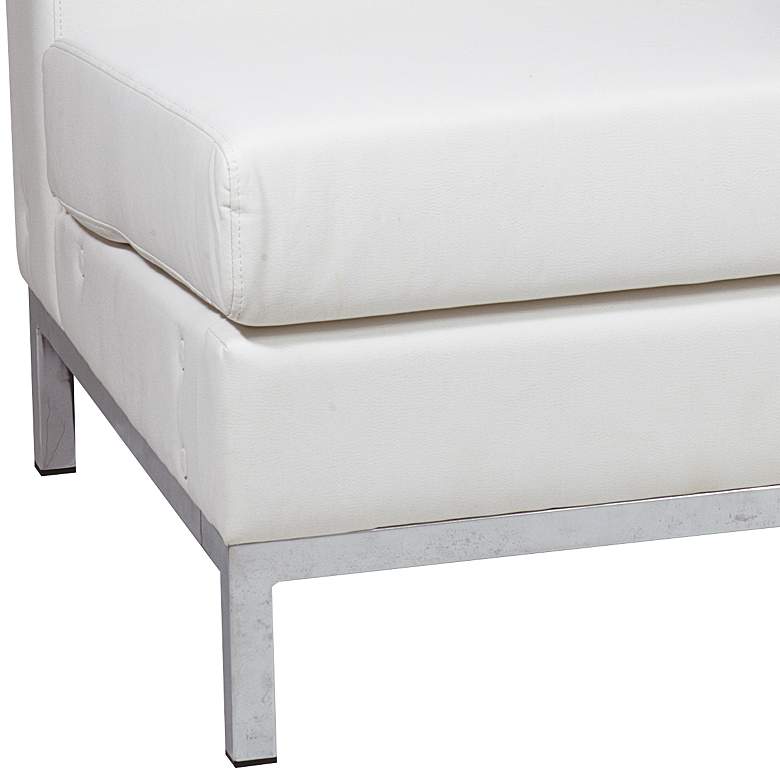Image 4 Wall Street White Faux Leather Button-Tufted Armless Chair more views
