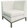 Wall Street White Faux Leather Button-Tufted Corner Chair