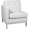 Wall Street White Faux Leather Button-Tufted Left Armchair