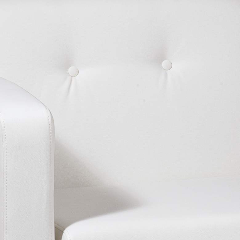 Image 2 Wall Street White Faux Leather Button-Tufted Left Armchair more views