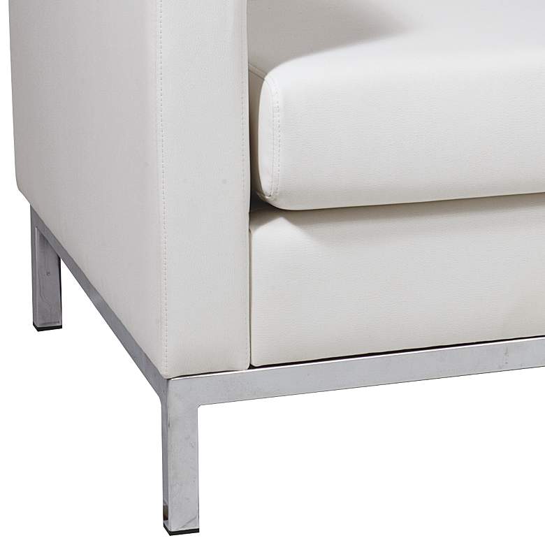 Image 3 Wall Street White Faux Leather Button-Tufted Left Armchair more views