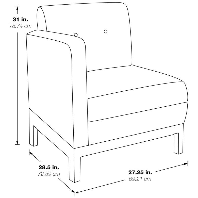 Image 4 Wall Street White Faux Leather Button-Tufted Left Armchair more views