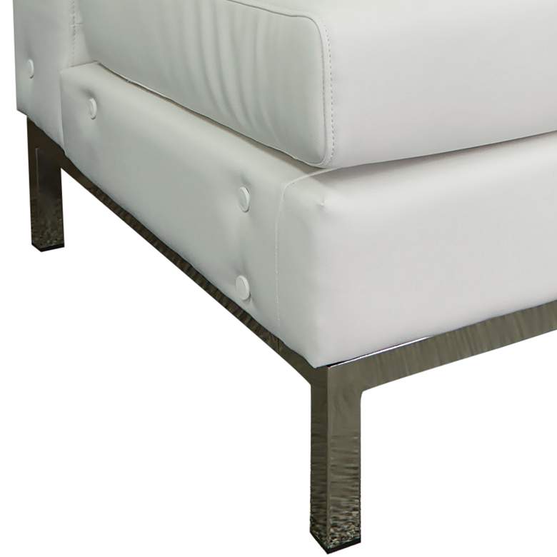 Image 3 Wall Street White Faux Leather Button-Tufted Right Armchair more views