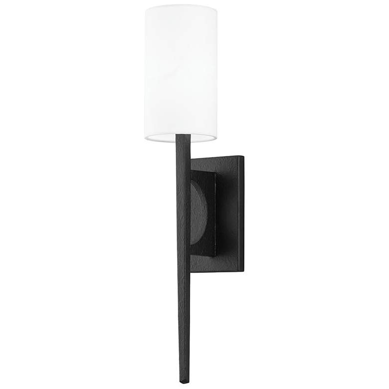 Image 1 Wallace 24 1/2" High Black Iron Wall Sconce