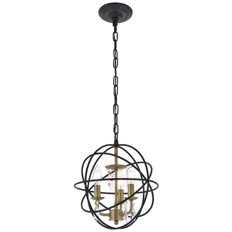 Image 1 Wallace 3 Lt Matte Black And Brass Pendant