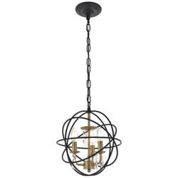Wallace 3 Lt Matte Black And Brass Pendant