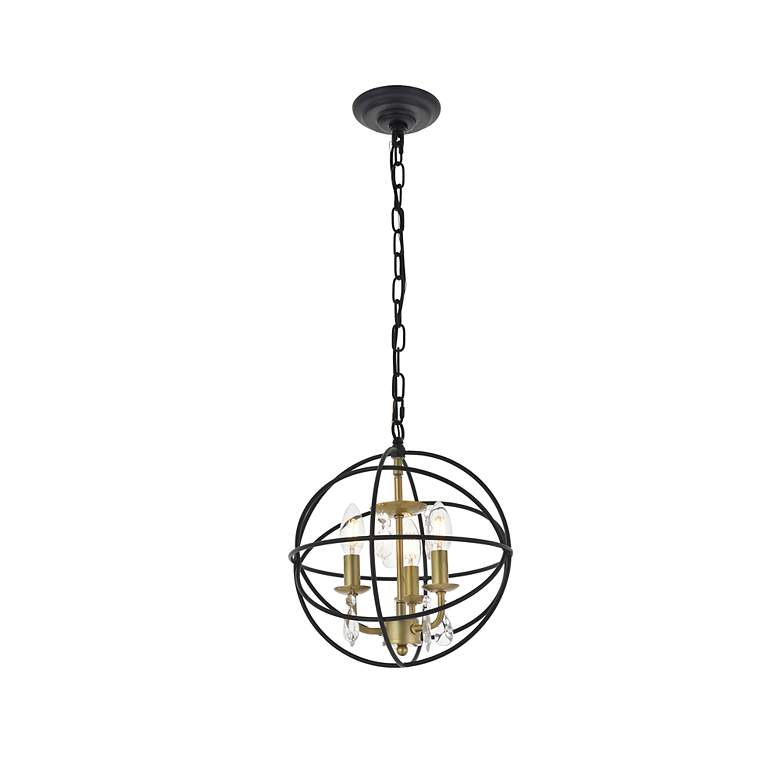 Image 2 Wallace 3 Lt Matte Black And Brass Pendant more views