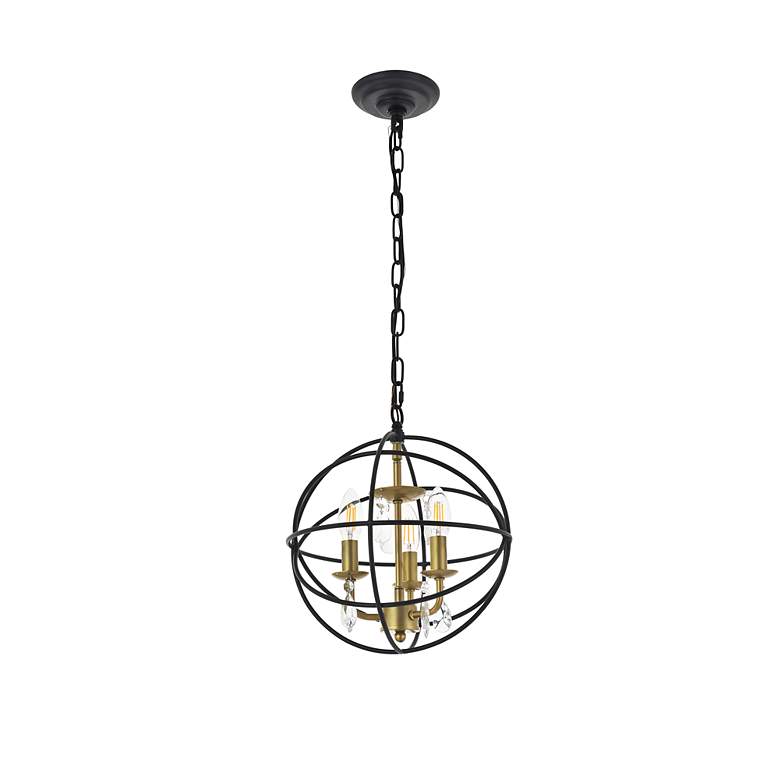Image 3 Wallace 3 Lt Matte Black And Brass Pendant more views