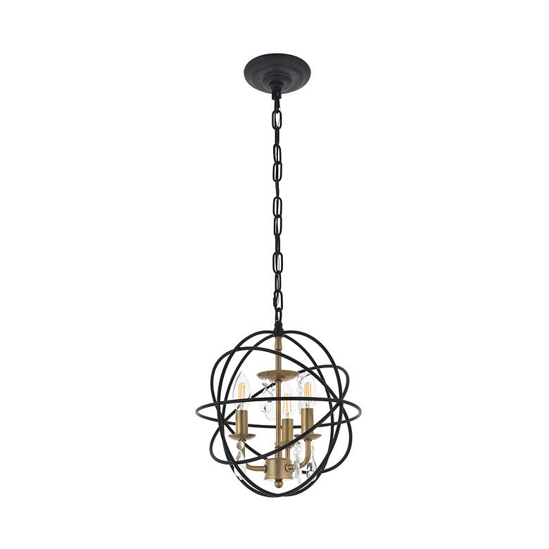 Image 5 Wallace 3 Lt Matte Black And Brass Pendant more views