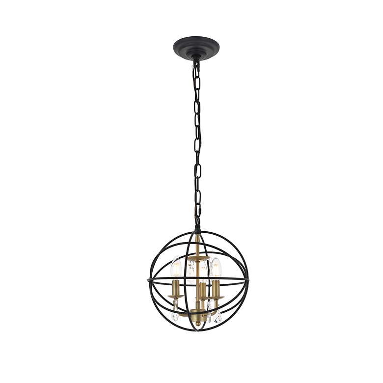 Image 6 Wallace 3 Lt Matte Black And Brass Pendant more views