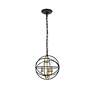 6_Wallace 3 Lt Matte Black And Brass Pendant more views