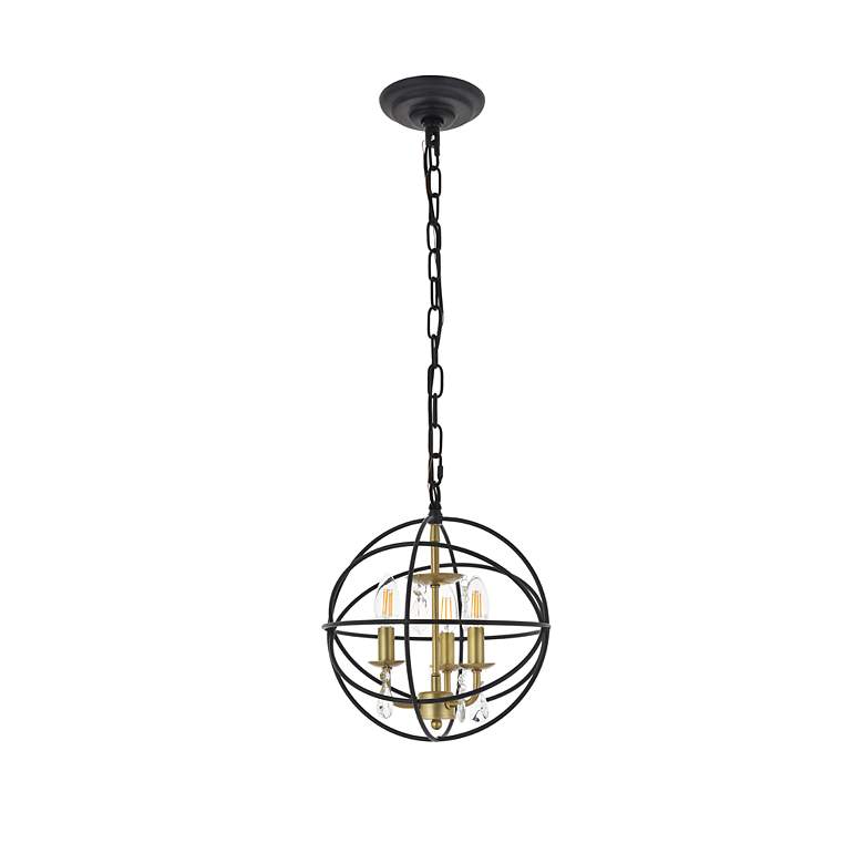 Image 7 Wallace 3 Lt Matte Black And Brass Pendant more views