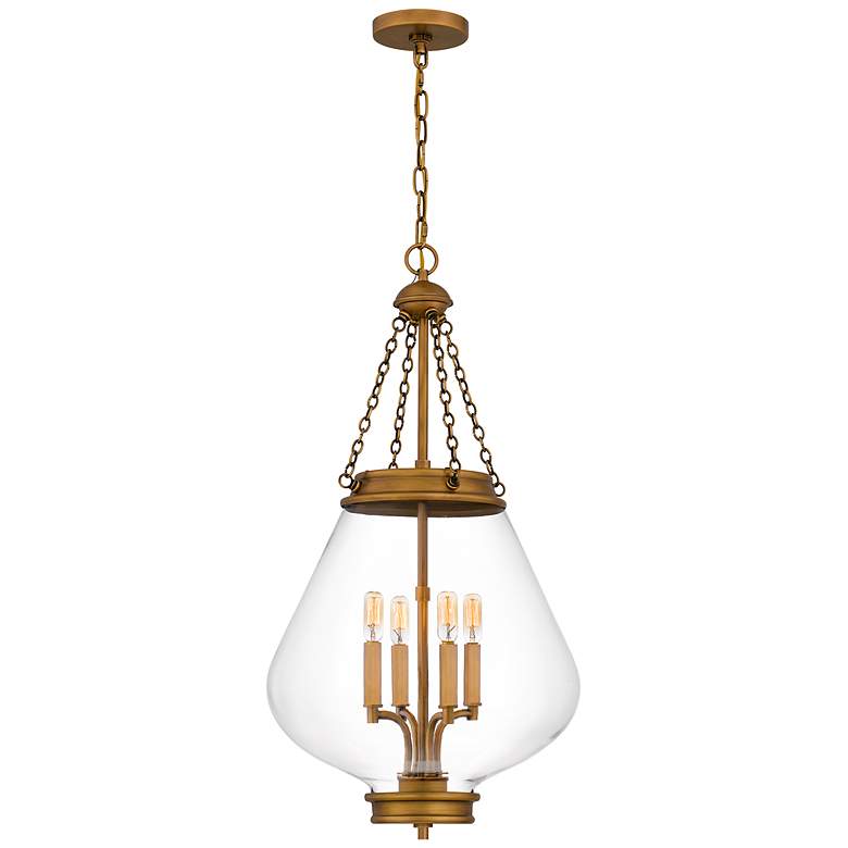 Image 1 Wallace 4-Light Weathered Brass Pendant
