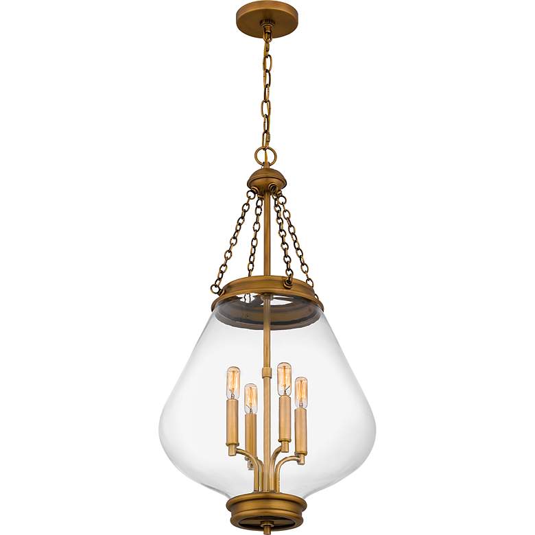 Image 4 Wallace 4-Light Weathered Brass Pendant more views
