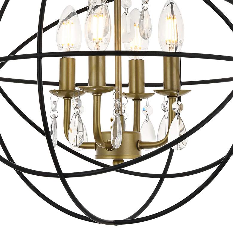 Image 4 Wallace 4 Lt Matte Black And Brass Pendant more views