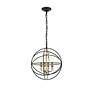 Wallace 4 Lt Matte Black And Brass Pendant in scene