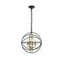 Wallace 4 Lt Matte Black And Brass Pendant in scene