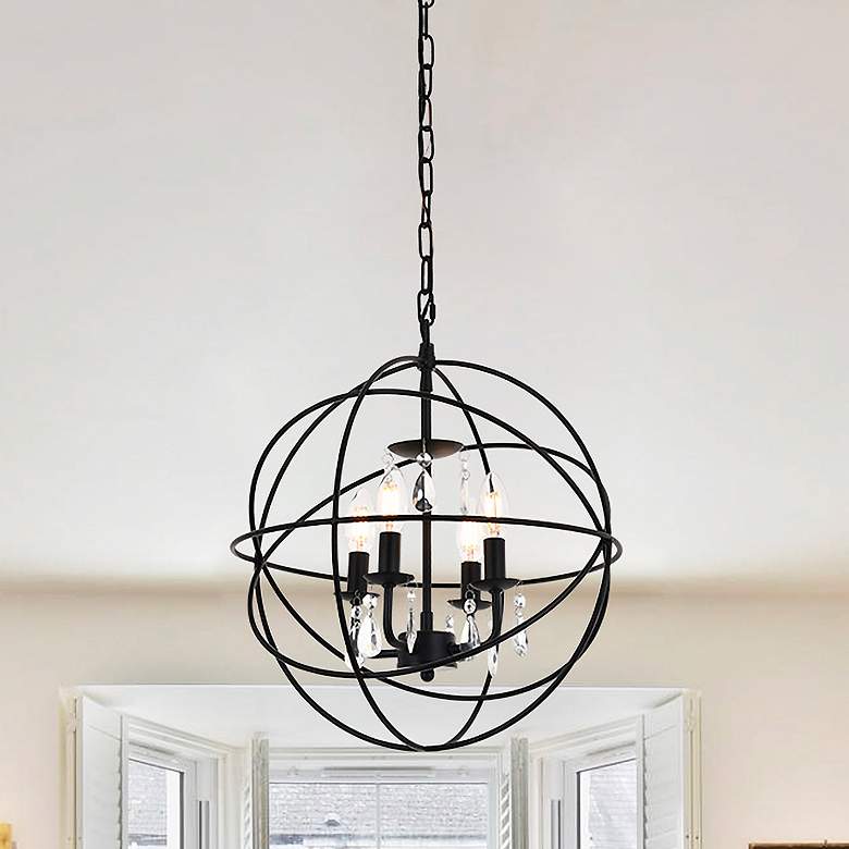 Image 1 Wallace 4 Lt Matte Black Pendant