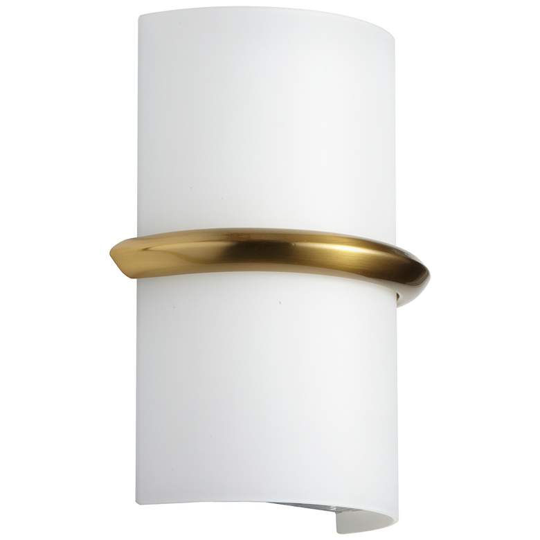 Image 1 Wallace 9.25 inch High Aged Brass 14W Wall Sconce