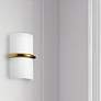 3_Wallace 9.25" High Aged Brass 14W Wall Sconce more views