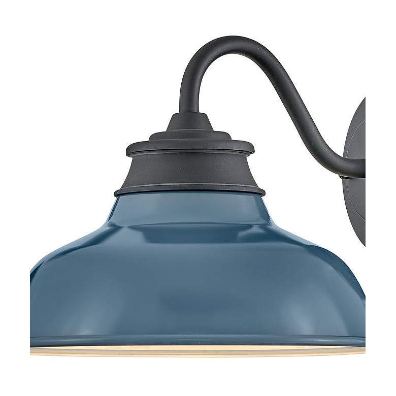 Image 2 Wallace 9 1/2"H Black Denim Blue LED Outdoor Barn Wall Light more views