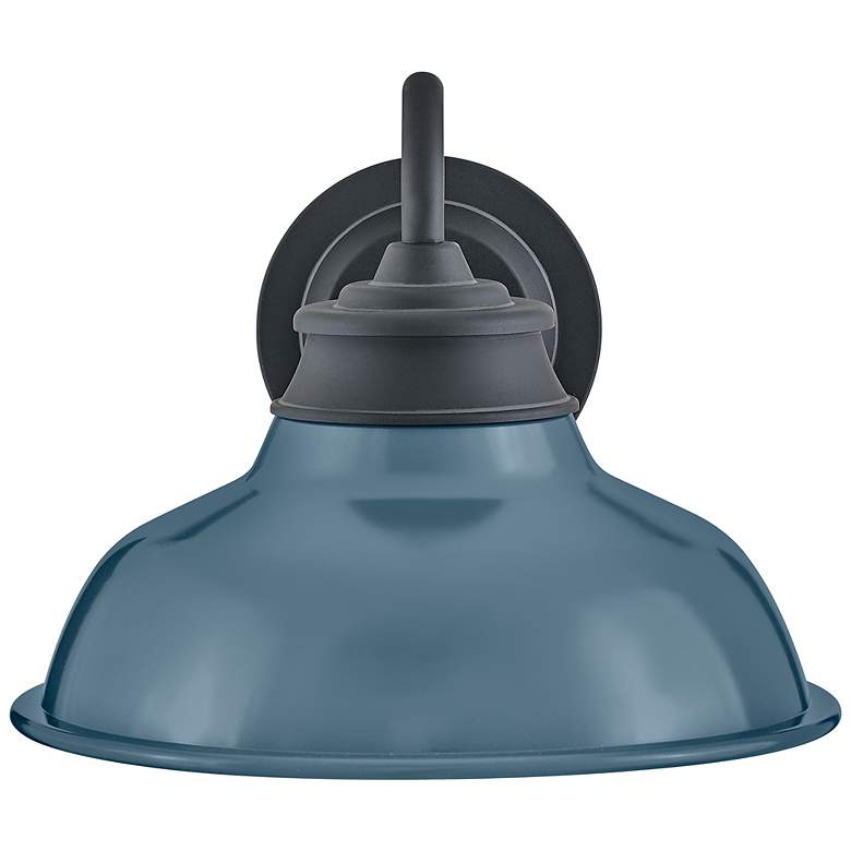 Image 5 Wallace 9 1/2"H Black Denim Blue LED Outdoor Barn Wall Light more views