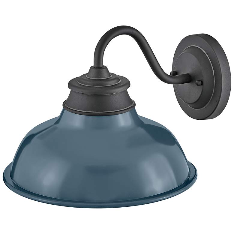 Image 6 Wallace 9 1/2"H Black Denim Blue LED Outdoor Barn Wall Light more views