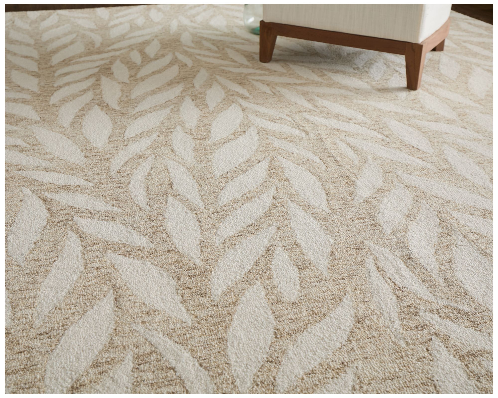 Image 2 Wallace Floral & Botanical Hand Tufted Tan Area Rug 8' x 10' more views