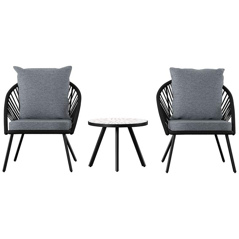Image 2 Wallinca Black 3-Piece Outdoor Seating Set