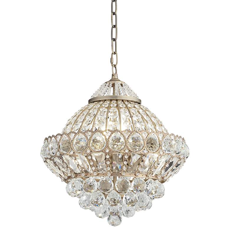 Wallingford 16&quot; Wide Antique Brass Crystal Chandelier
