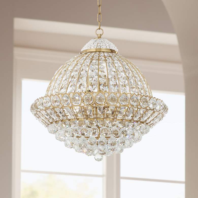 Wallingford 24&quot; Wide Soft Gold and Crystal Chandelier