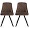 Wallingforth Brown Velvet Fabric Dining Chairs Set of 2