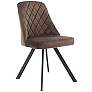 Wallingforth Brown Velvet Fabric Dining Chairs Set of 2 in scene