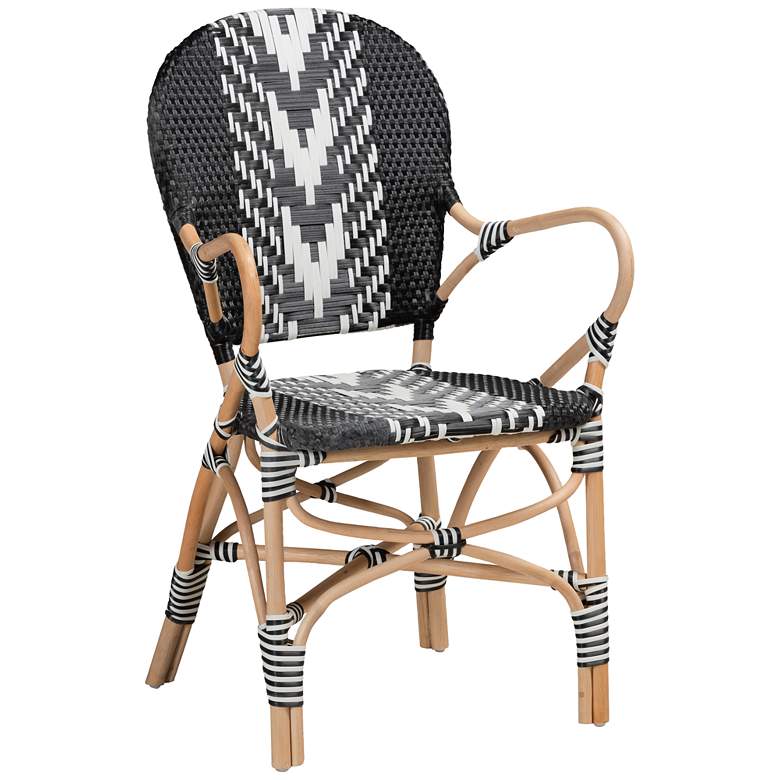 Image 2 Wallis Black and White Weaving Rattan Dining Chair