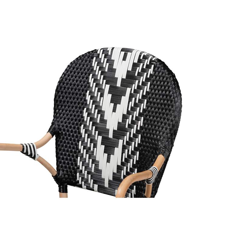 Image 3 Wallis Black and White Weaving Rattan Dining Chair more views