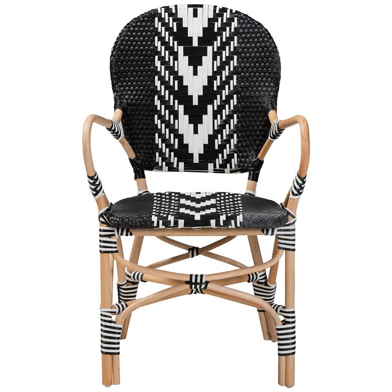 Image 6 Wallis Black and White Weaving Rattan Dining Chair more views