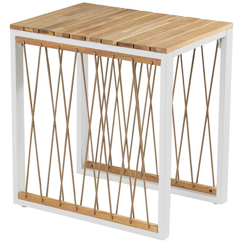Image 2 Wallmond 16" Wide Natural White Outdoor End Table
