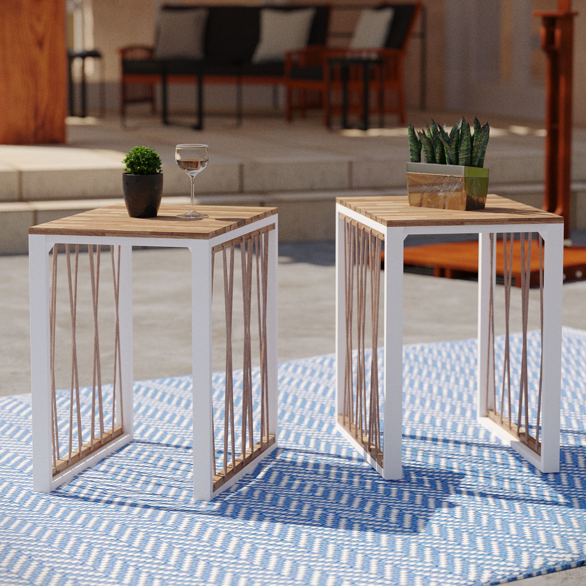 Outdoor side table set of online 2