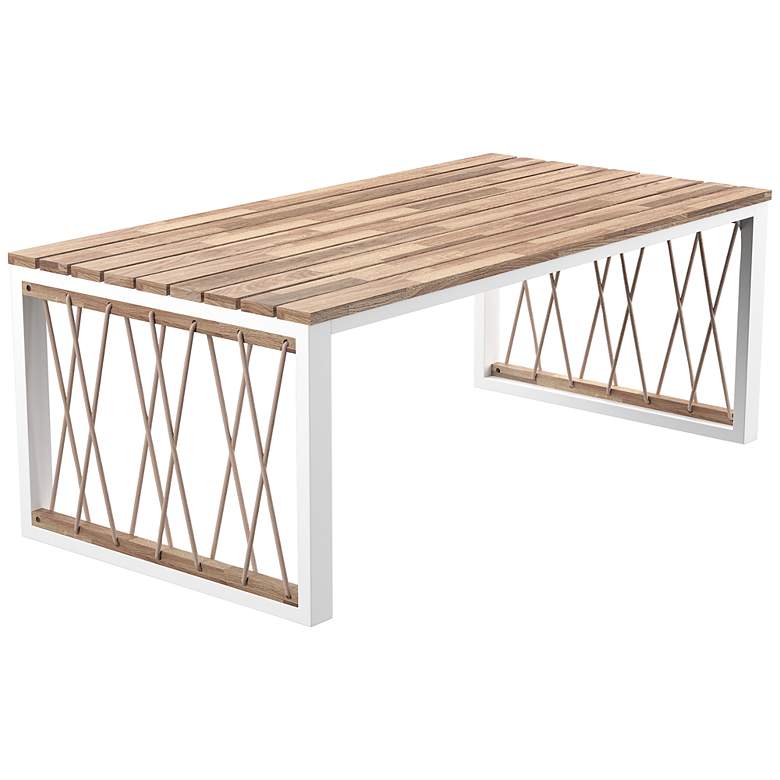 Image 2 Wallmond 39 1/4"W Natural and White Outdoor Cocktail Table