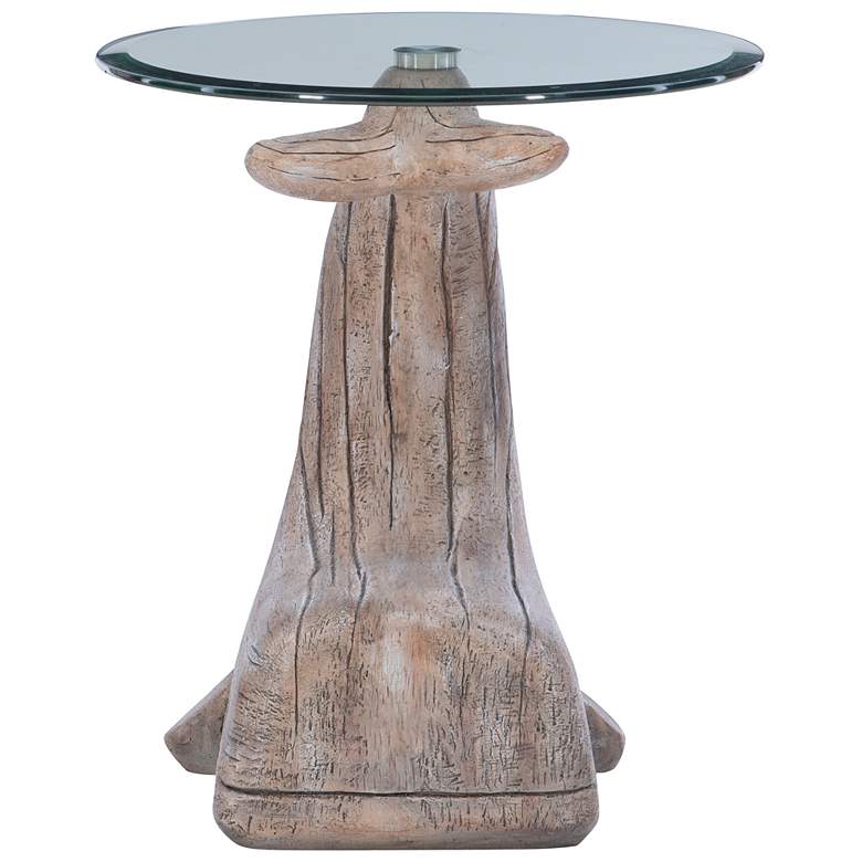 Image 4 Wally the Whale 20" Wide Distressed Natural Driftwood Side Table more views