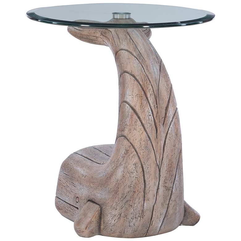 Image 6 Wally the Whale 20" Wide Distressed Natural Driftwood Side Table more views