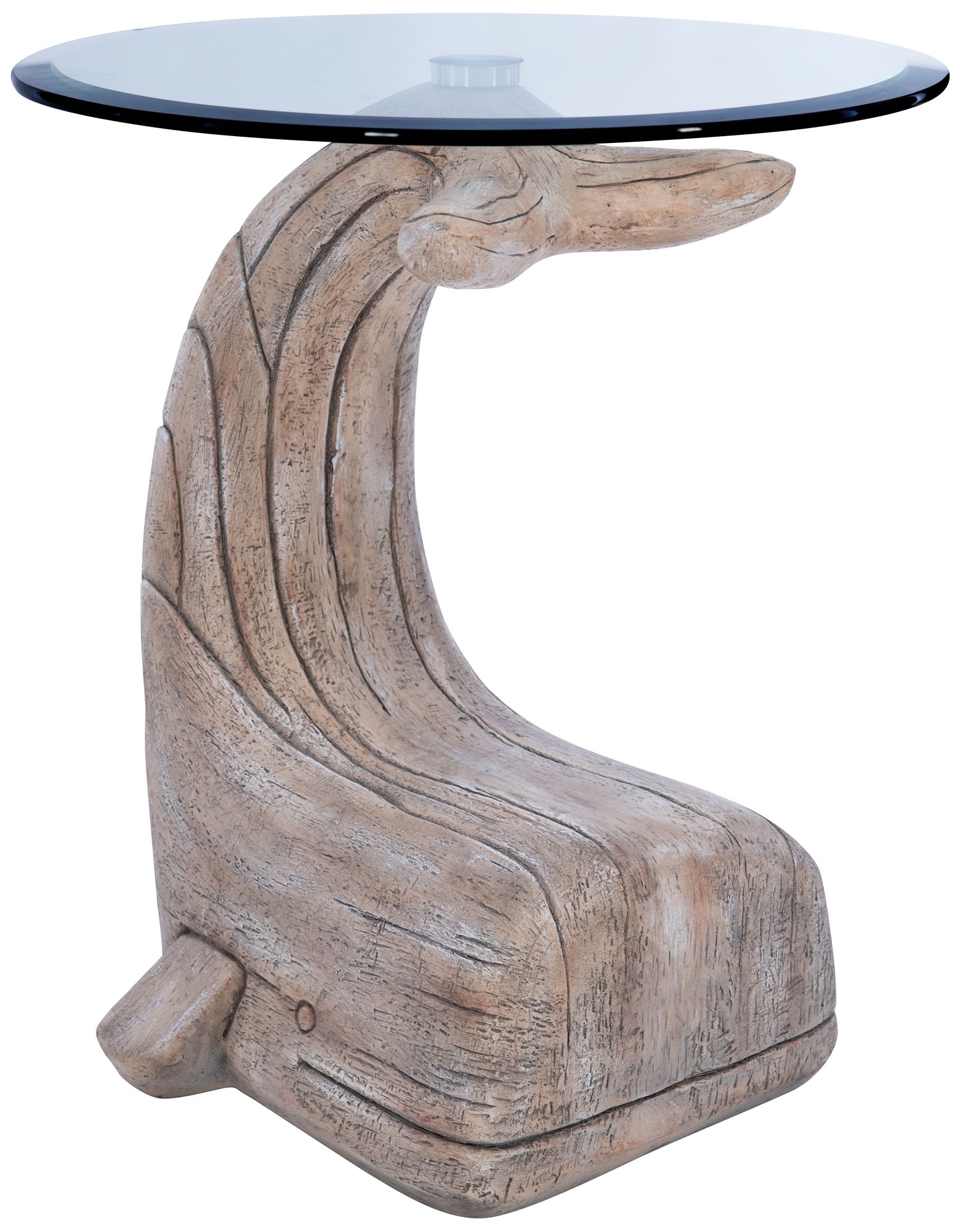 Wally the Whale 20" Wide Distressed Natural Driftwood Side Table