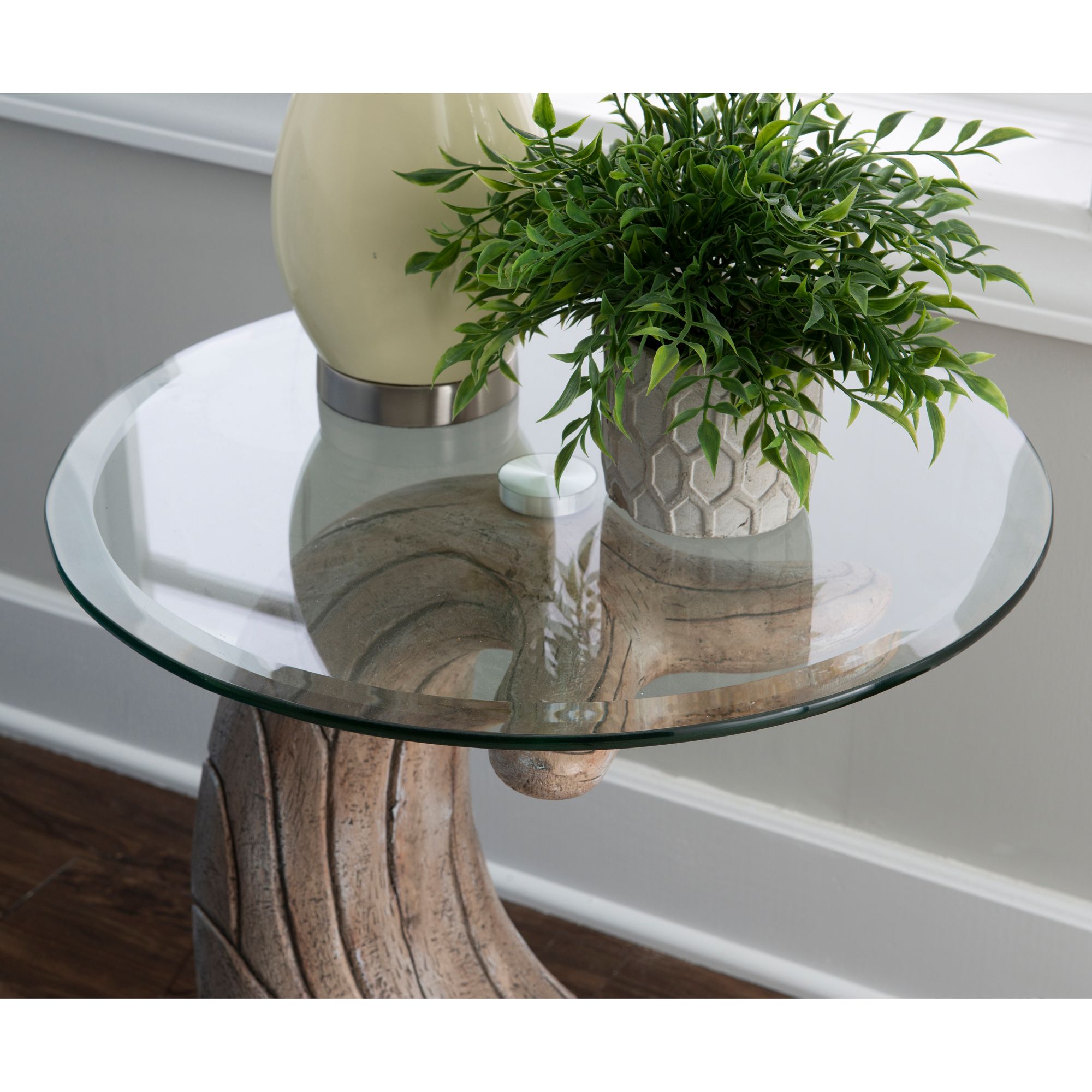 Wally the Whale 20" Wide Distressed Natural Driftwood Side Table