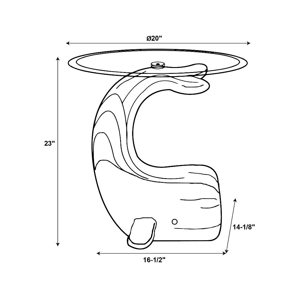 Wally the Whale 20" Wide Distressed Natural Driftwood Side Table