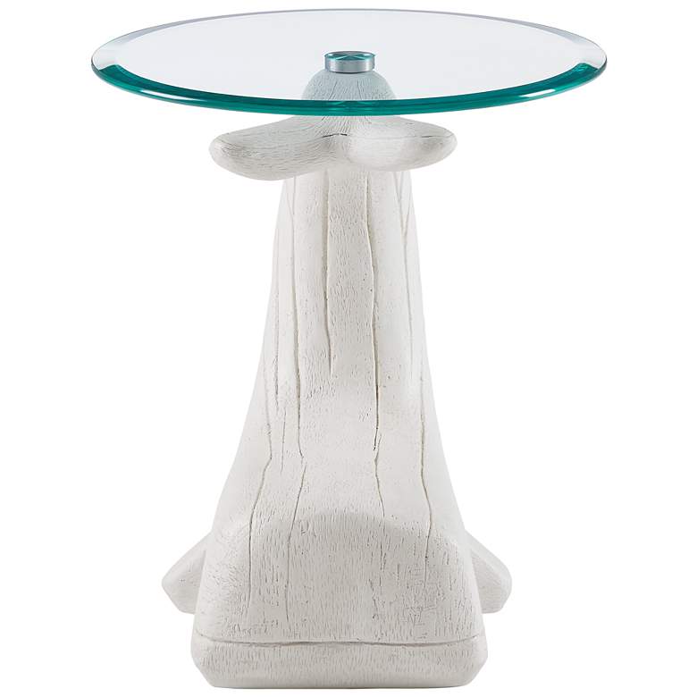Image 5 Wally the Whale 20" Wide Distressed White Driftwood Side Table more views