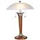 Walnut And Nickel Deco Dome Table Lamp