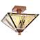 Walnut Mission Collection 14" Wide Ceiling Light Fixture