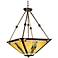 Walnut Mission-Style Pendant Chandelier