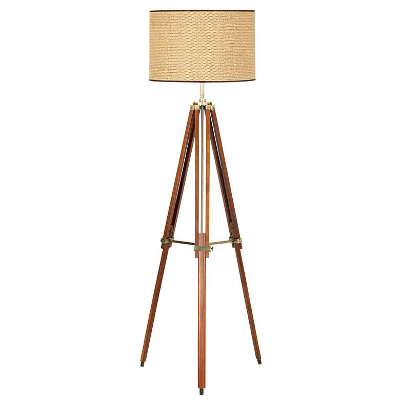 Image 1 Walnut Tripod Floor Lamp